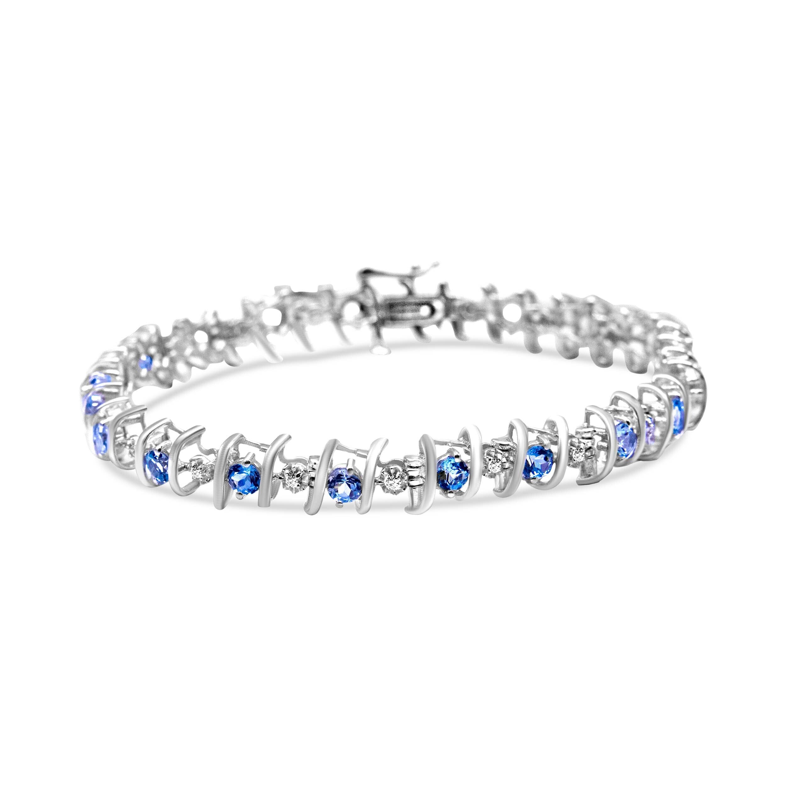 .925 Sterling Silver, Lab-Grown Gemstone And